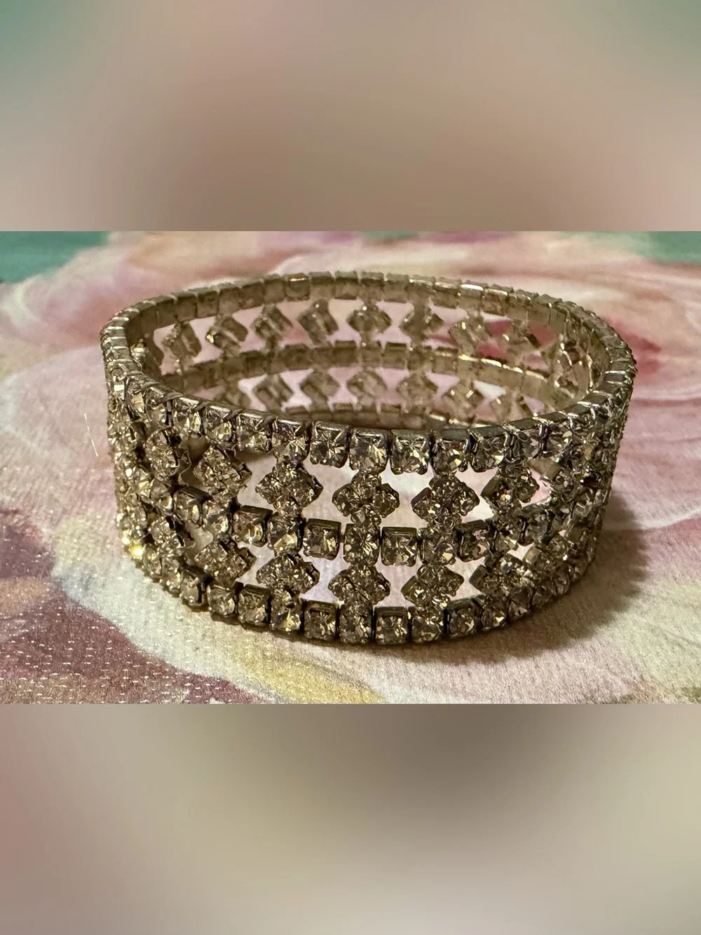 Crystal Pavé Stretch Bracelet - Silver Sparkle
